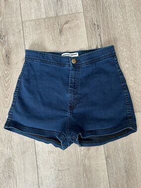 American Apparel High-Waist Navy Denim Shorts